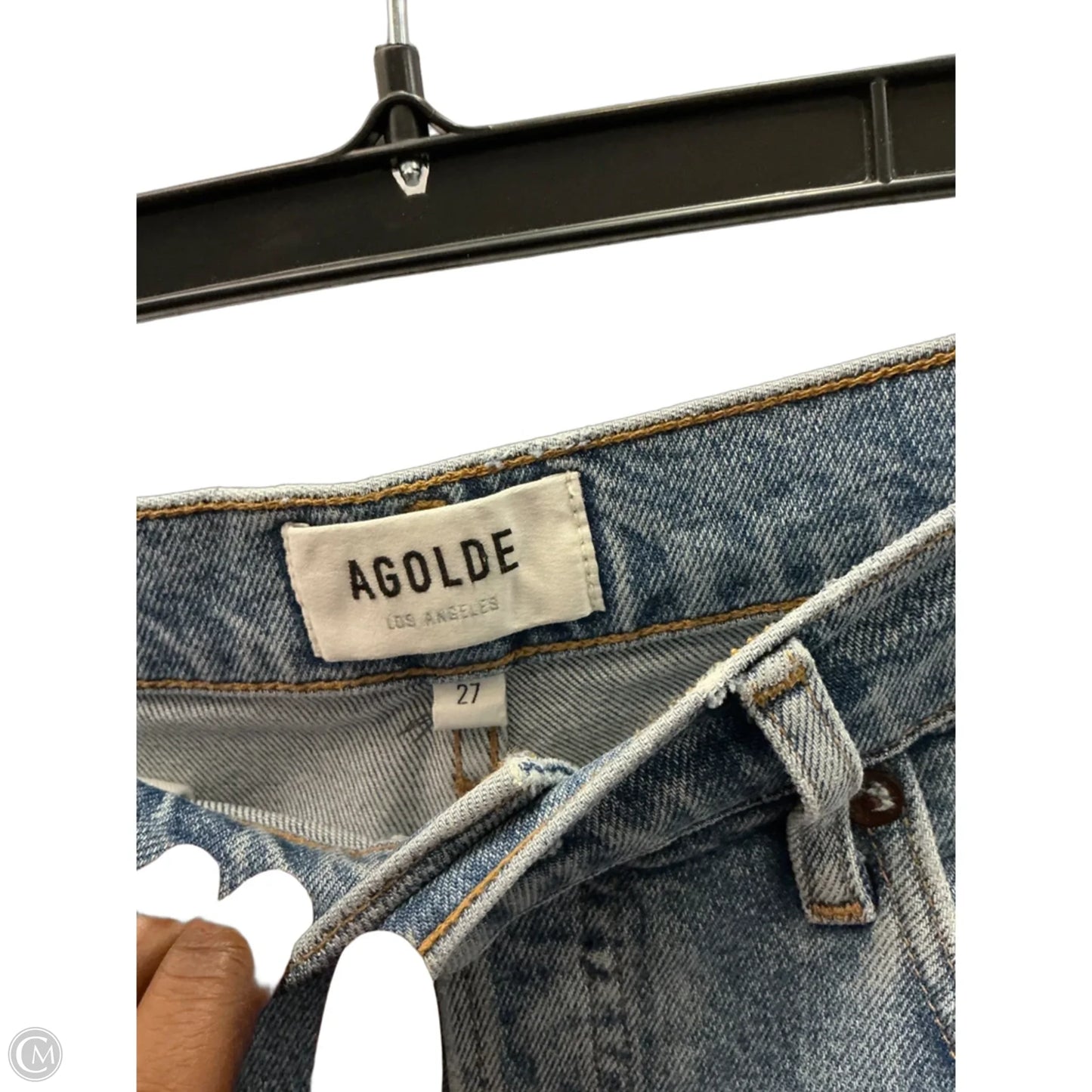 Jeans Straight By Agolde In Blue Denim, Size: 4