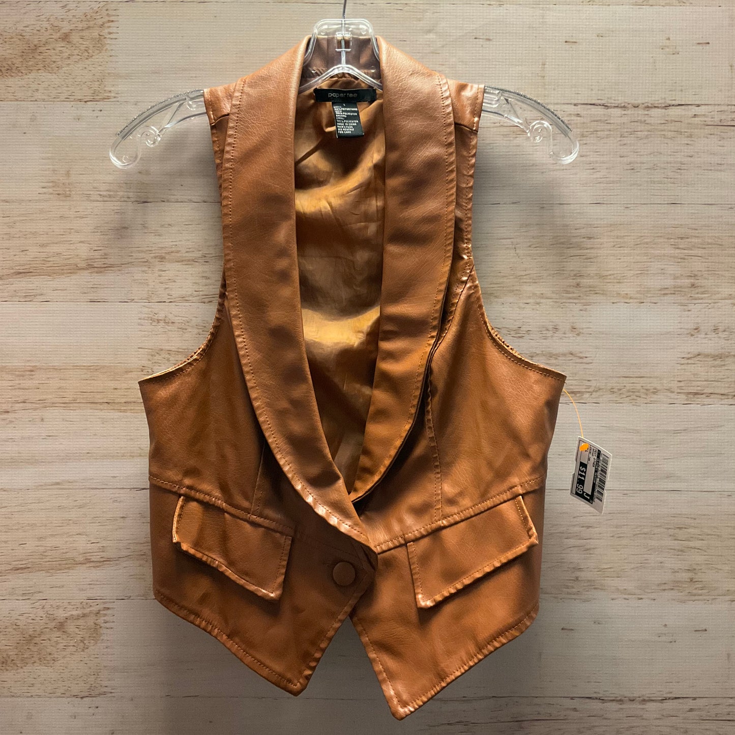 Vest Other By Clothes Mentor In Brown, Size: L