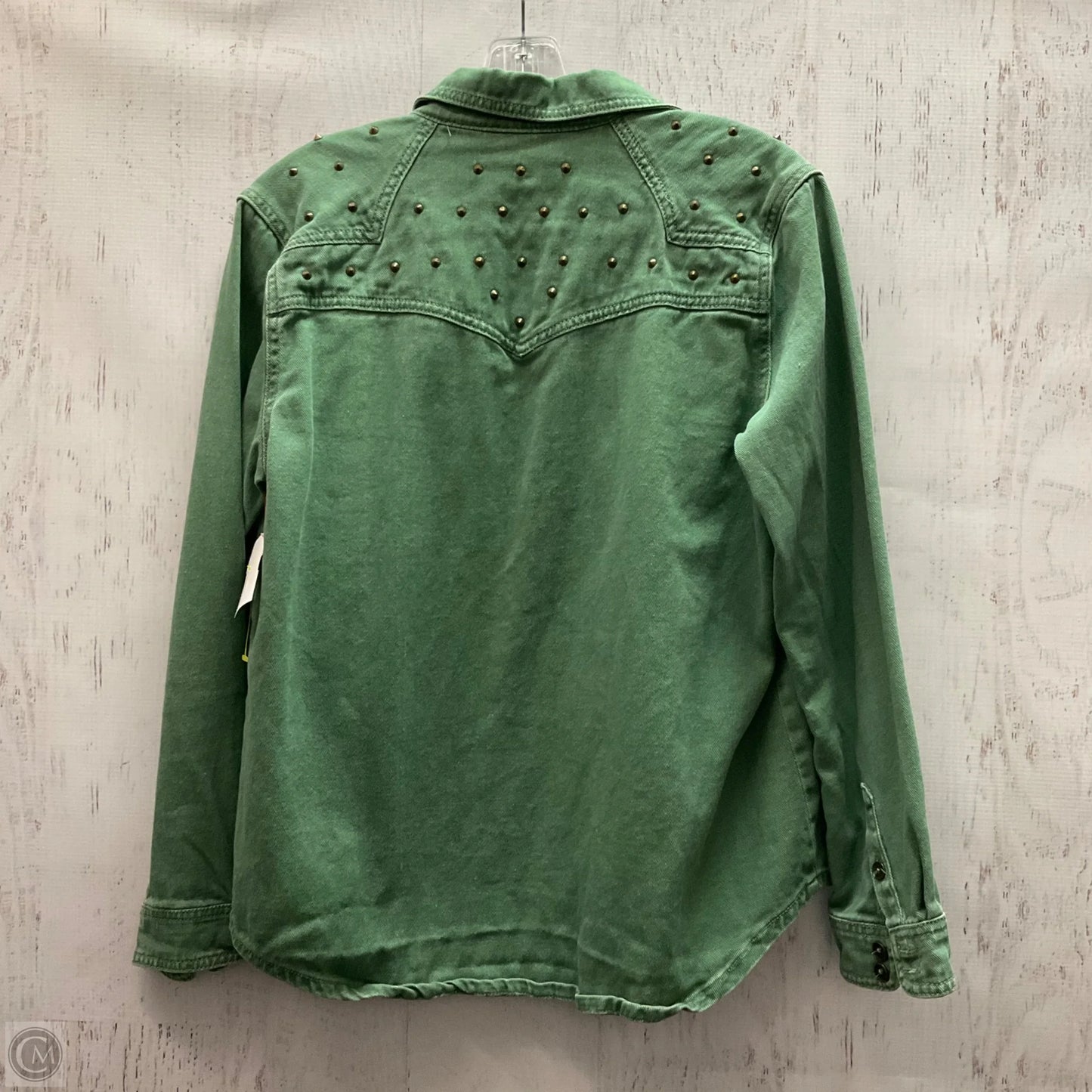 Jacket Denim By Clothes Mentor In Green, Size: L