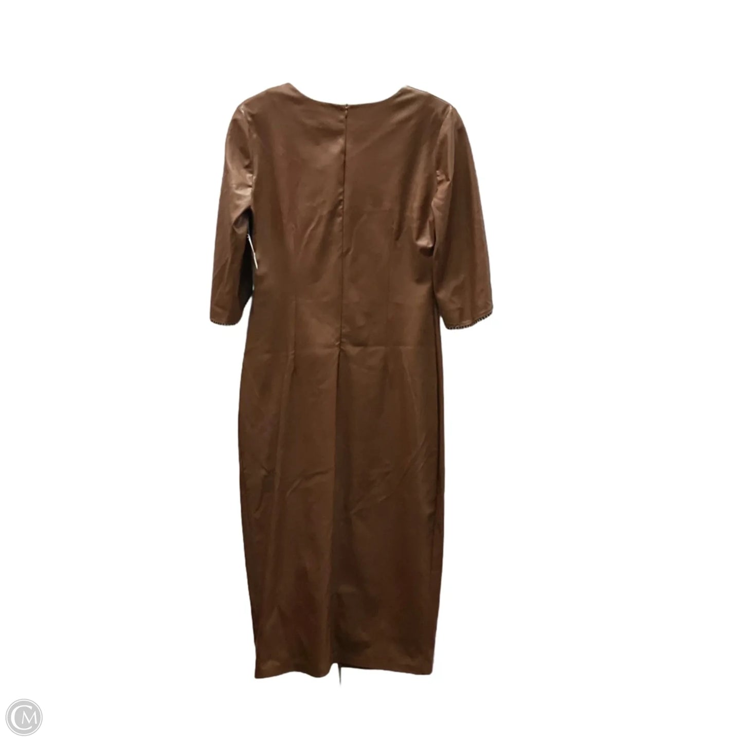 Dress Casual Midi By Clothes Mentor In Brown, Size: 12