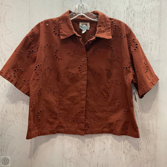 Top Short Sleeve By Clothes Mentor In Brown, Size: L