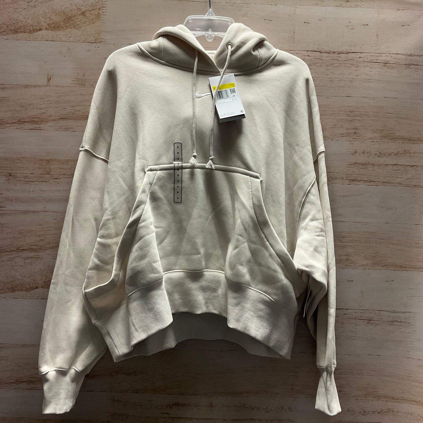 Athletic Sweatshirt Hoodie By Nike In Tan, Size: S