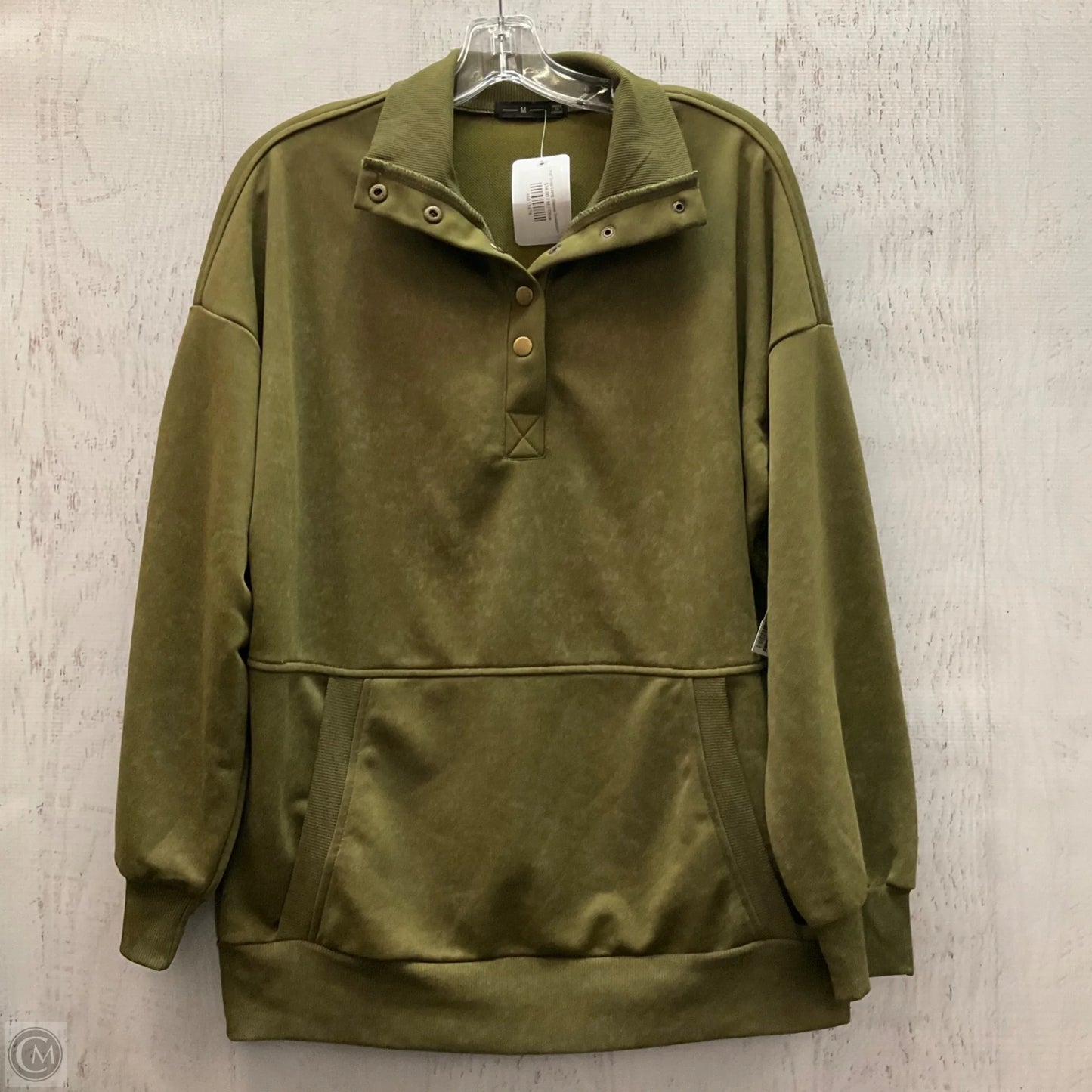 Sweatshirt Collar By Clothes Mentor In Green, Size: M