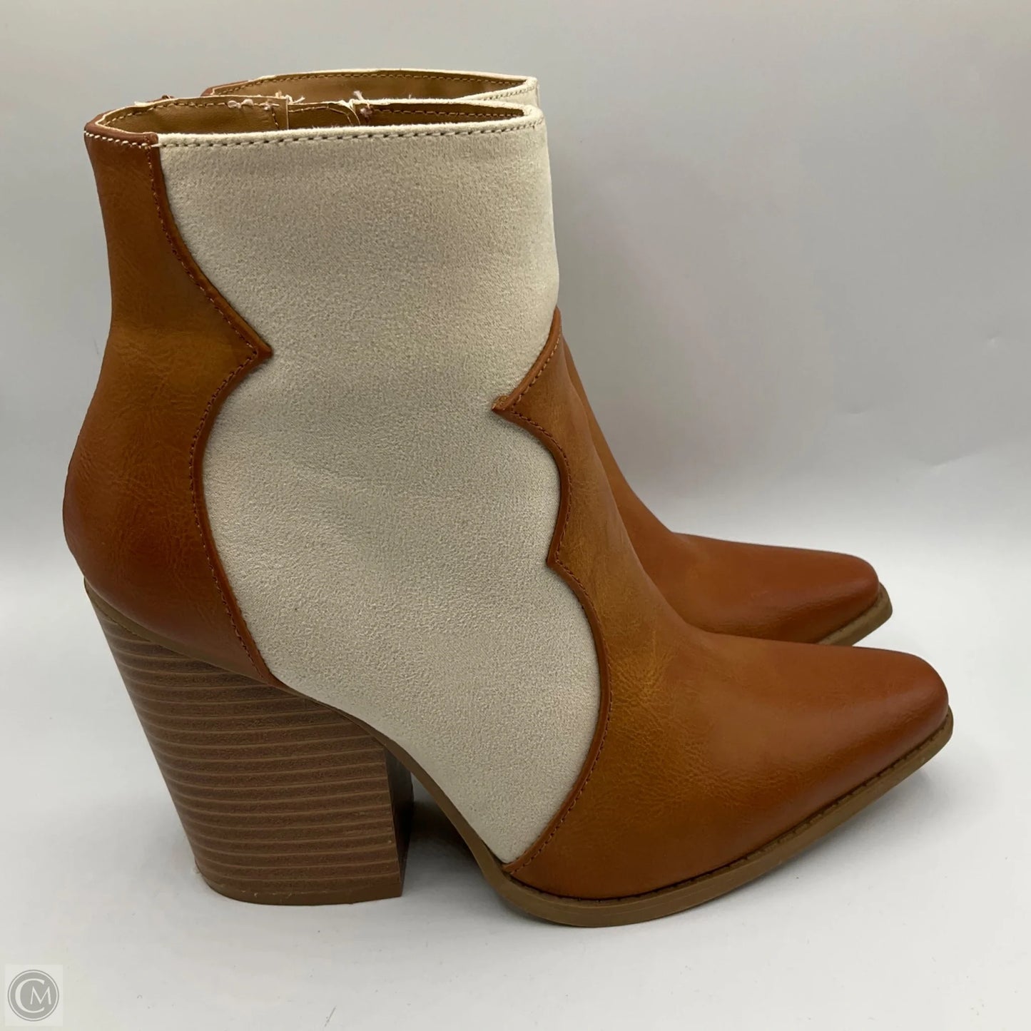 Boots Ankle Heels By Pink Lily In Brown, Size: 8
