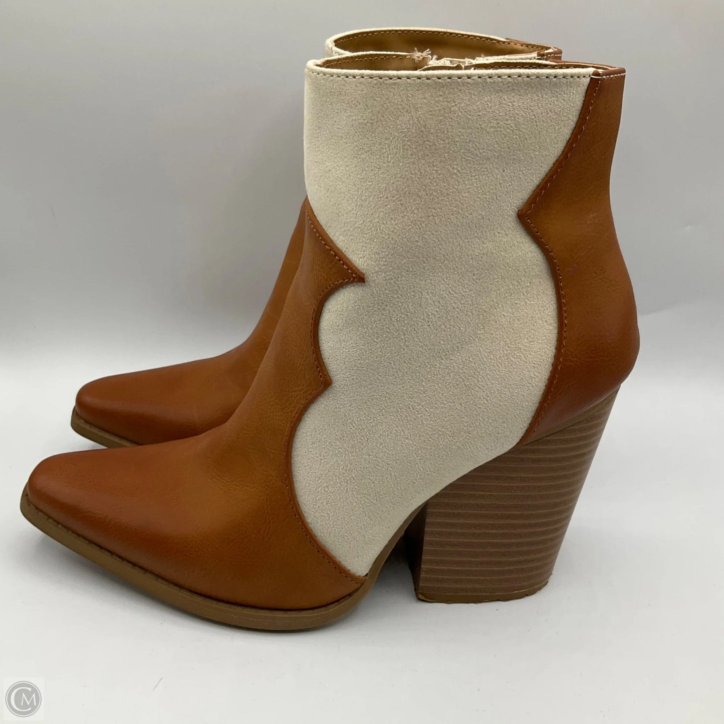 Boots Ankle Heels By Pink Lily In Brown, Size: 8