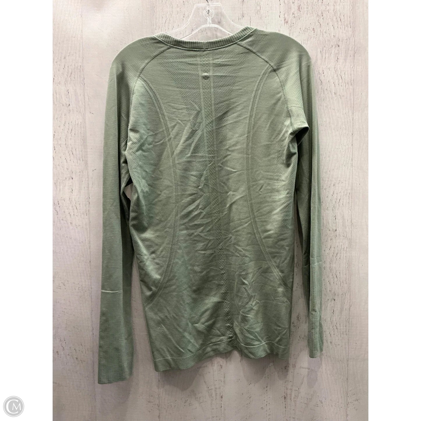 Athletic Top Long Sleeve Collar By Lululemon In Green, Size: 10