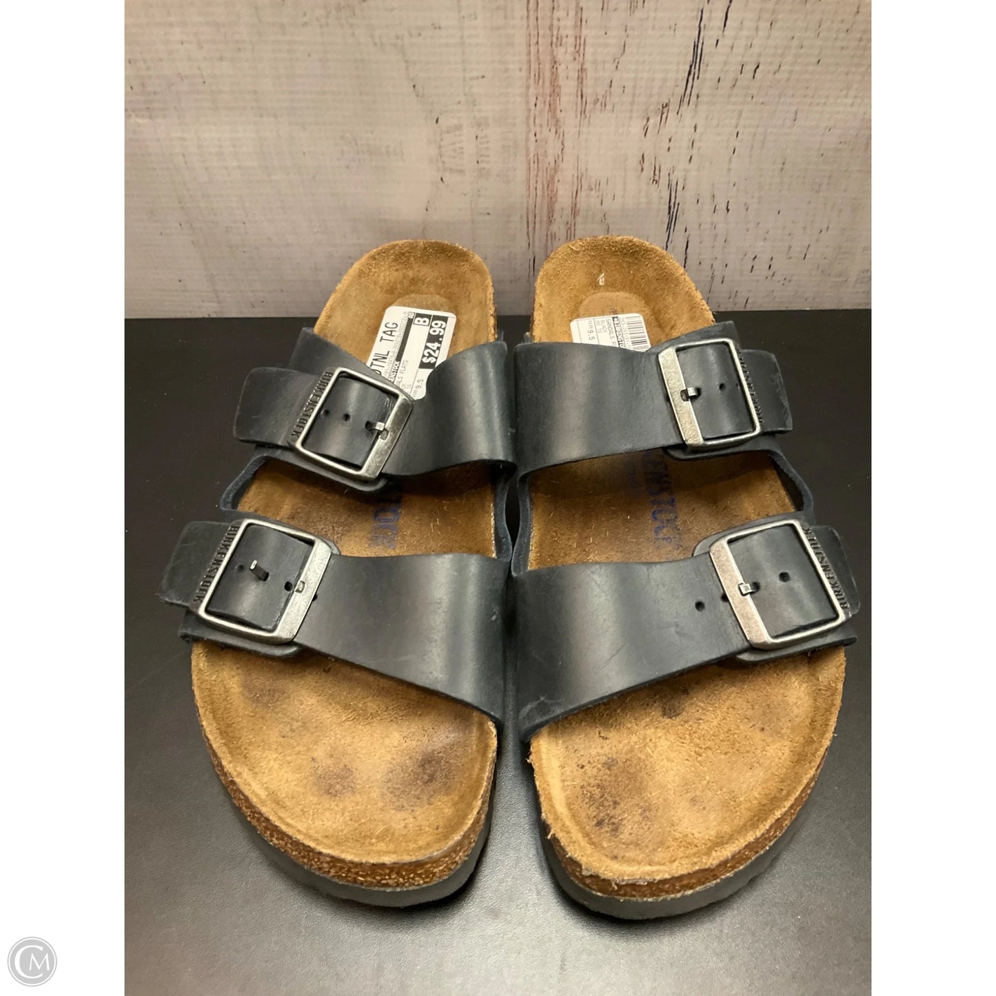 Sandals Flats By Birkenstock In Black, Size: 9.5