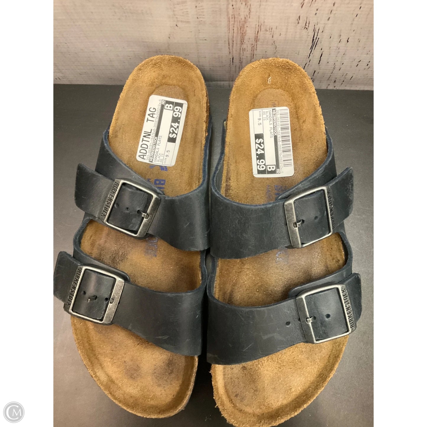 Sandals Flats By Birkenstock In Black, Size: 9.5