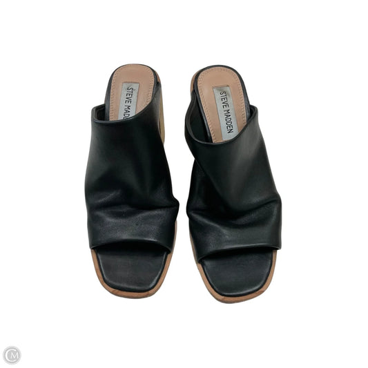 Sandals Heels Block By Steve Madden In Black, Size: 6.5