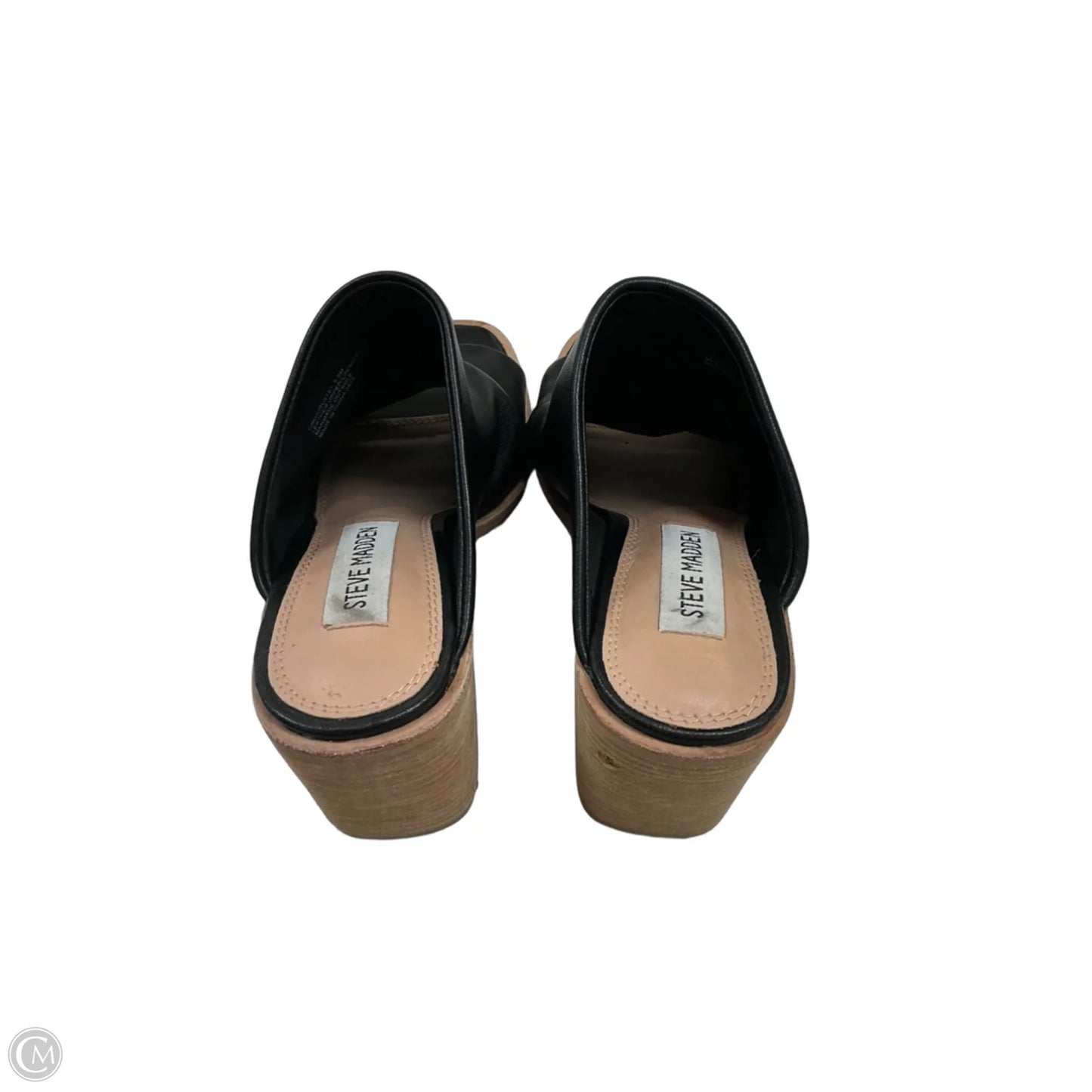 Sandals Heels Block By Steve Madden In Black, Size: 6.5