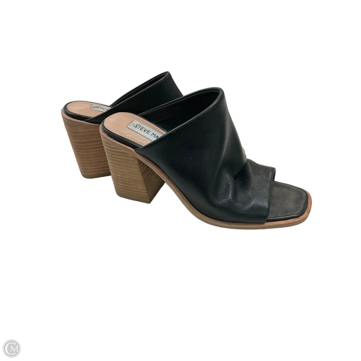 Sandals Heels Block By Steve Madden In Black, Size: 6.5
