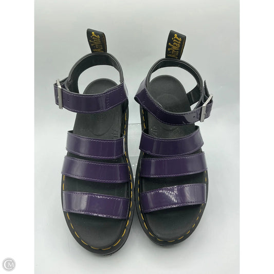 Sandals Flats By Dr Martens In Black & Purple, Size: 7