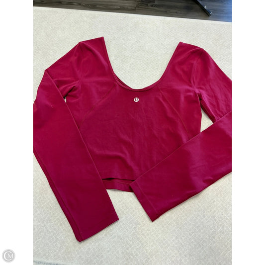 Athletic Top Long Sleeve Collar By Lululemon In Red, Size: 6