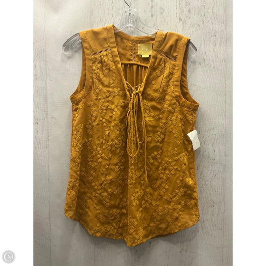 Top Sleeveless By Maeve In Yellow, Size: S