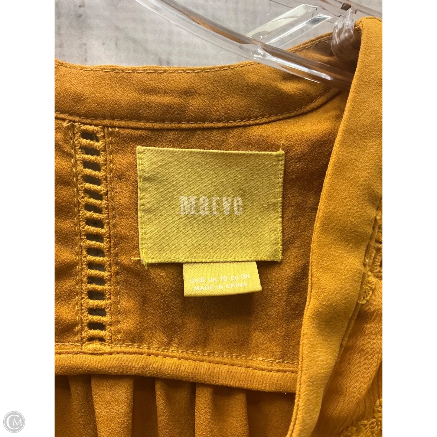 Top Sleeveless By Maeve In Yellow, Size: S