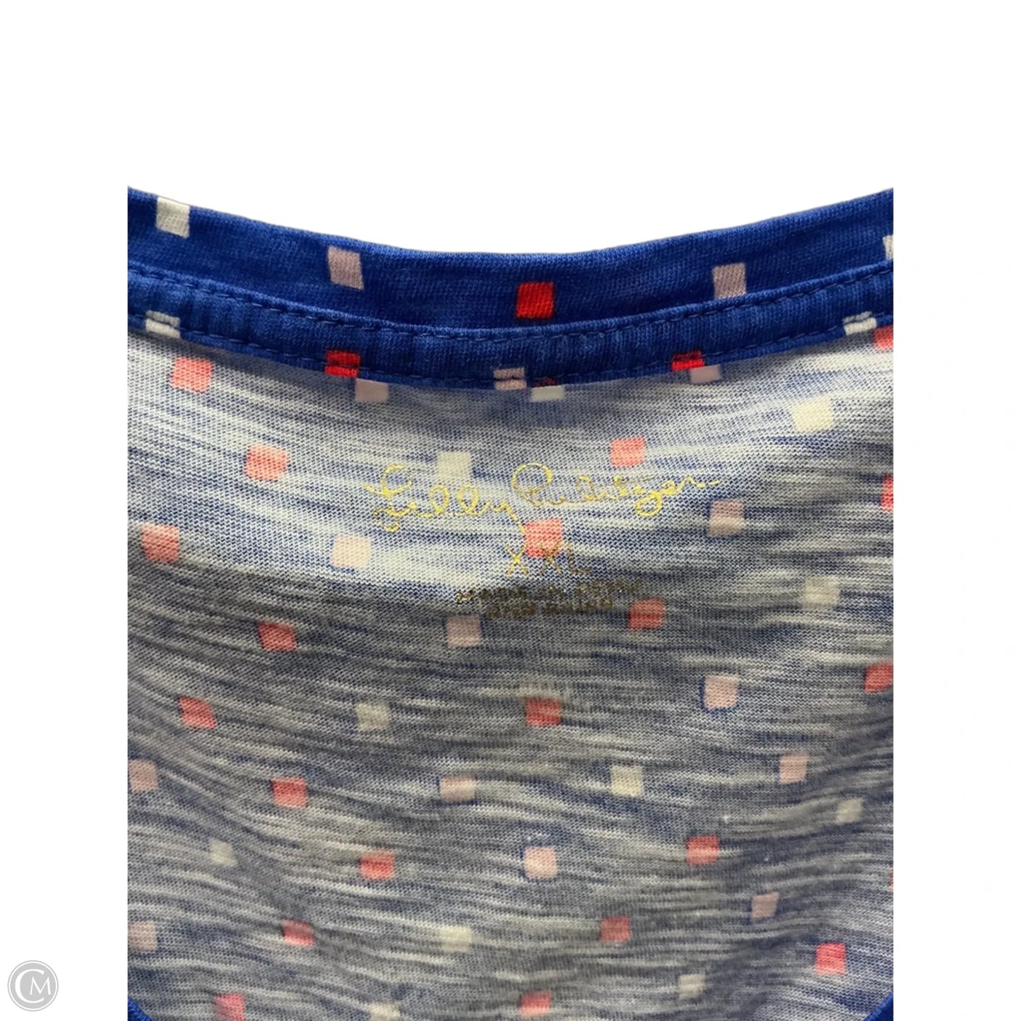 Top Short Sleeve Designer By Lilly Pulitzer In Blue, Size: Xxl