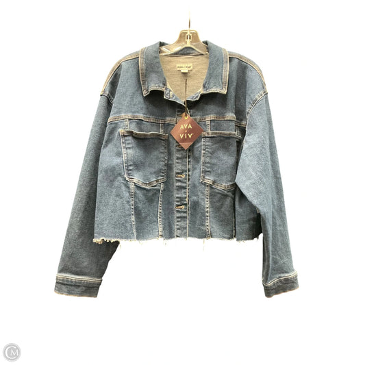 Jacket Denim By Ava & Viv In Blue Denim, Size: 2x