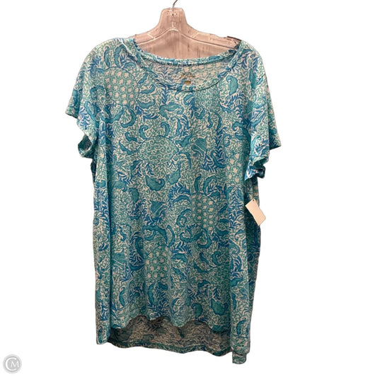 Top Short Sleeve Designer By Lilly Pulitzer In Blue, Size: Xxl