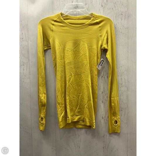 Athletic Top Long Sleeve Collar By Lululemon In Yellow, Size: S