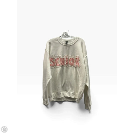 Sweatshirt Crewneck By Gildan In White, Size: L