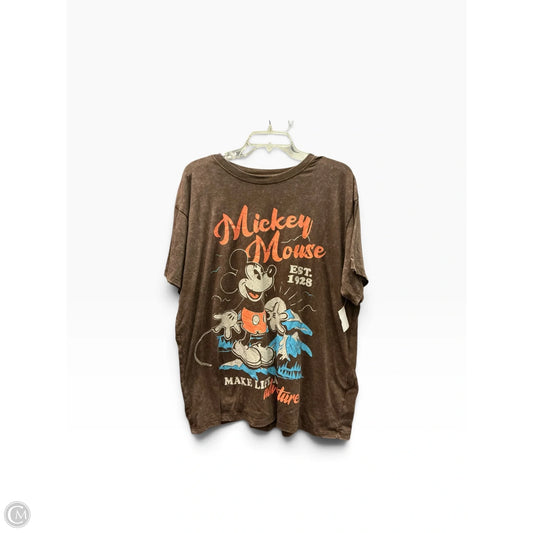Top Short Sleeve Basic By Disney In Brown, Size: 2x
