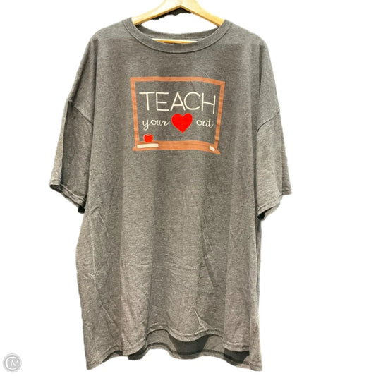 Top Short Sleeve By Jerzees In Grey, Size: 3x