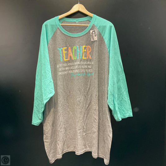 Top Long Sleeve By Clothes Mentor In Blue & Grey, Size: 4x