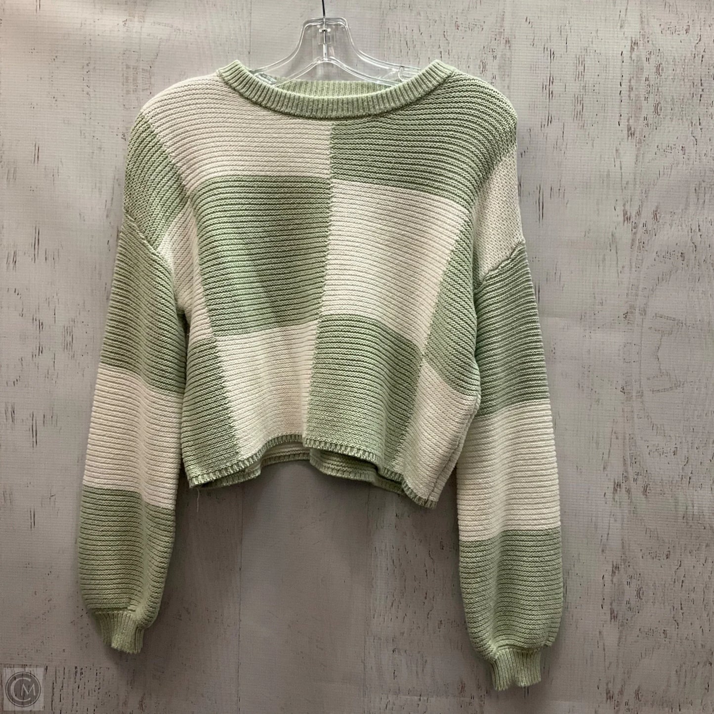 Sweater By Moon And Madison In Green & White, Size: Xs
