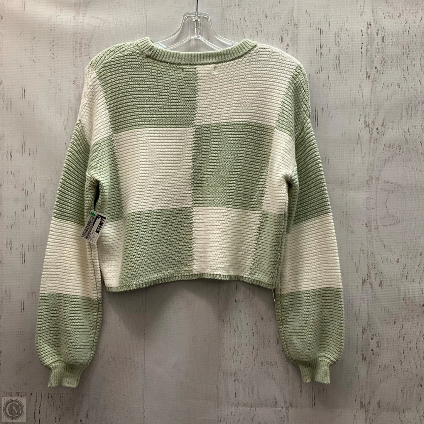 Sweater By Moon And Madison In Green & White, Size: Xs