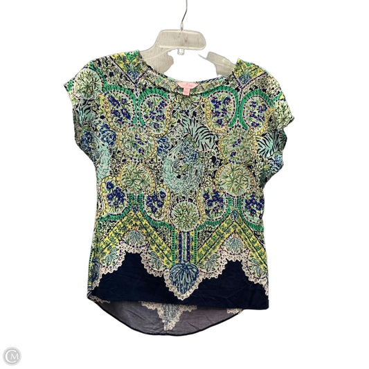 Top Short Sleeve Designer By Lilly Pulitzer In Floral Print, Size: Xs