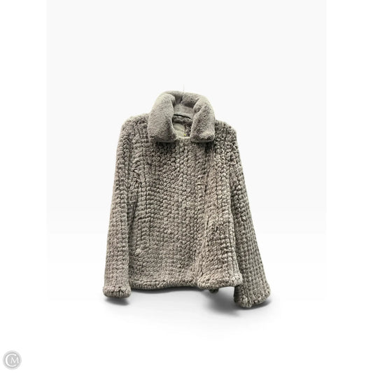Jacket Faux Fur & Sherpa By Clothes Mentor In Grey, Size: S