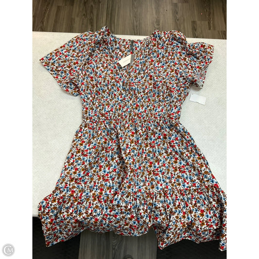 Dress Casual Midi By Anthropologie In Floral Print, Size: L