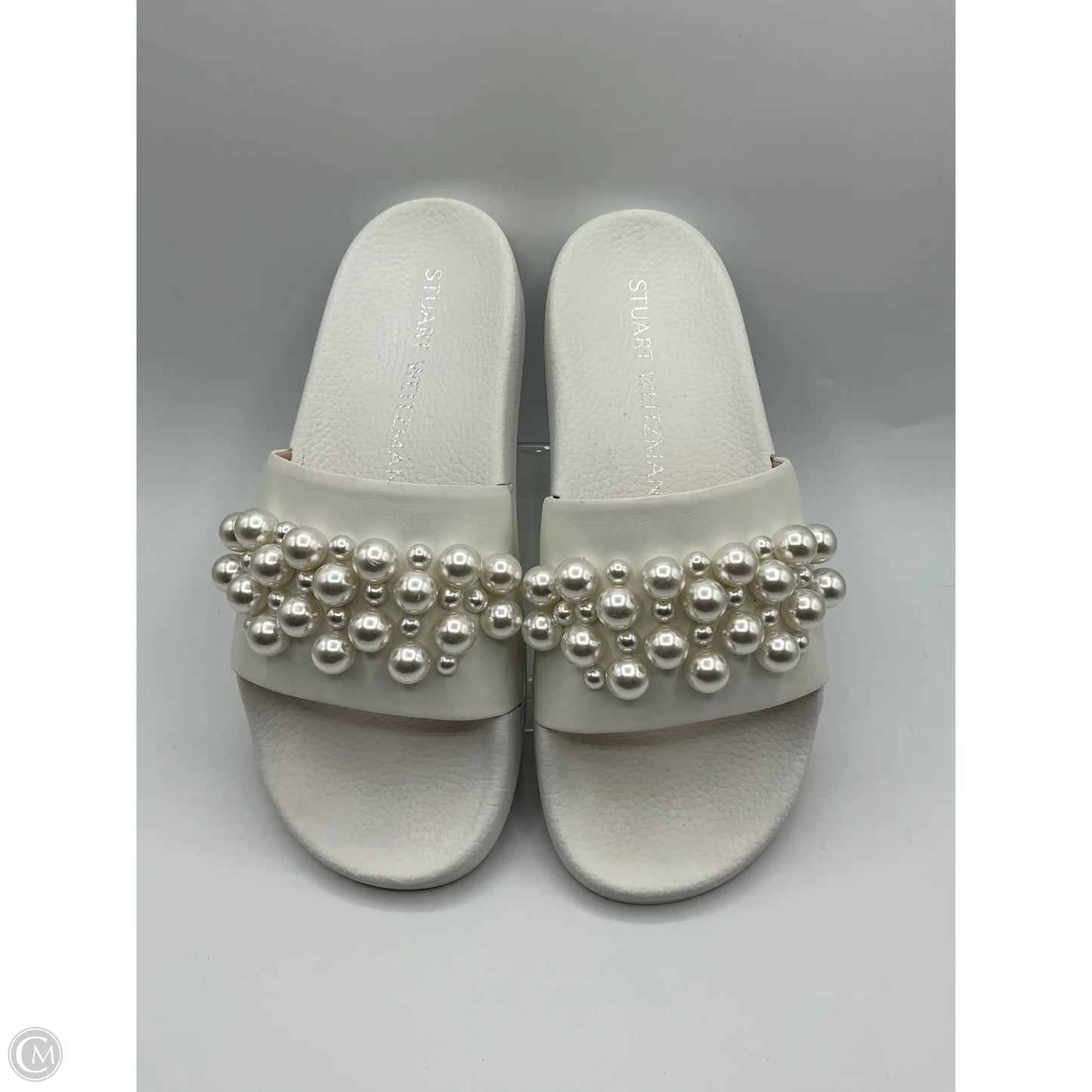 Sandals Designer By Stuart Weitzman In White, Size: 8