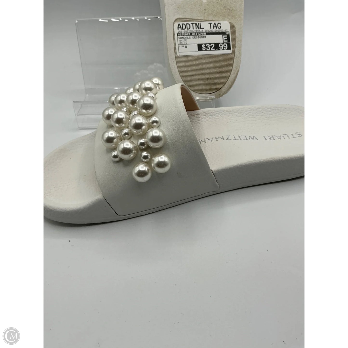 Sandals Designer By Stuart Weitzman In White, Size: 8