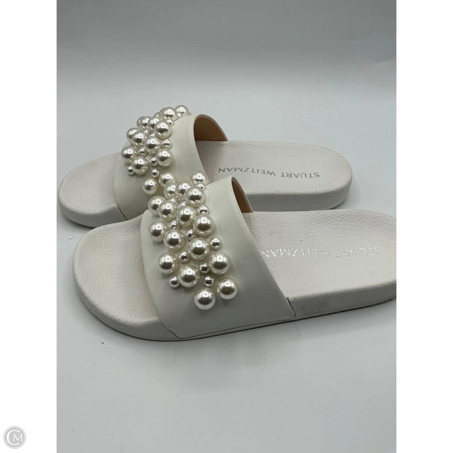 Sandals Designer By Stuart Weitzman In White, Size: 8