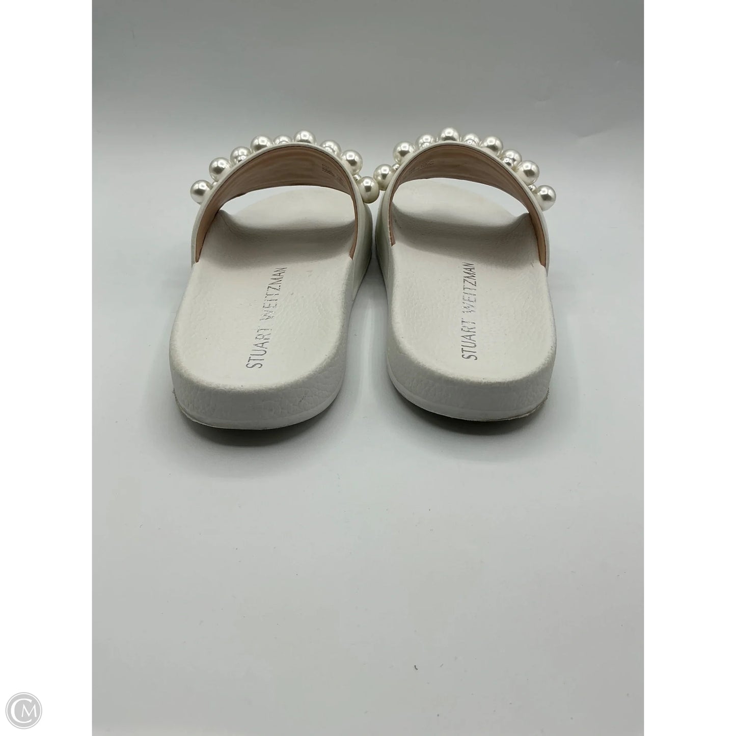 Sandals Designer By Stuart Weitzman In White, Size: 8