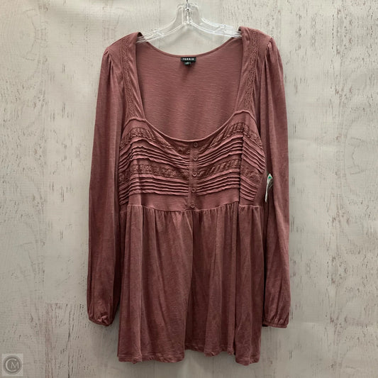 Top Long Sleeve By Torrid In Pink, Size: 2x