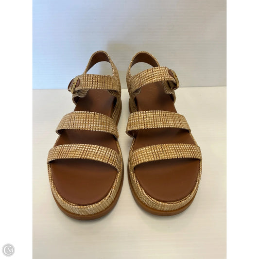 Sandals Heels Platform By Clothes Mentor In Gold, Size: 8