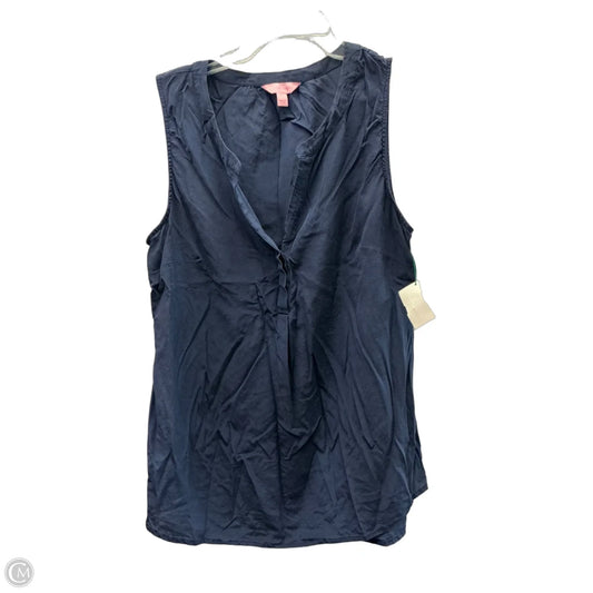 Top Sleeveless Designer By Lilly Pulitzer In Navy, Size: L