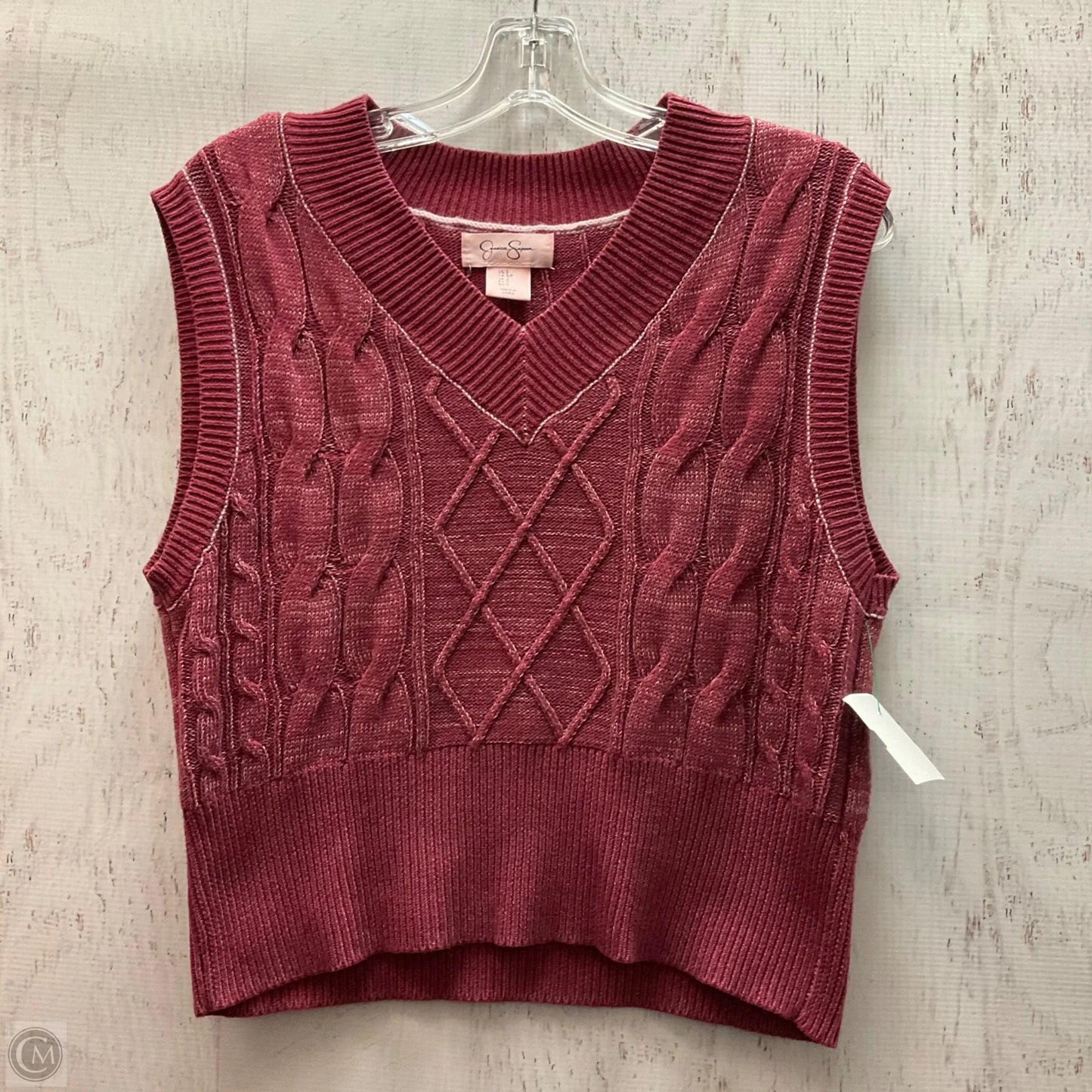 Vest Sweater By Jessica Simpson In Red, Size: S