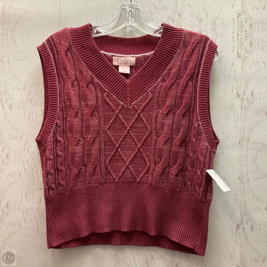 Vest Sweater By Jessica Simpson In Red, Size: S