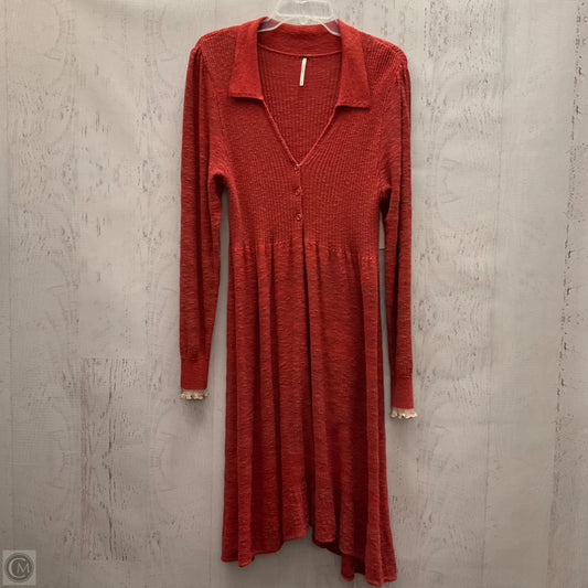 Dress Casual Midi By Free People In Orange, Size: L
