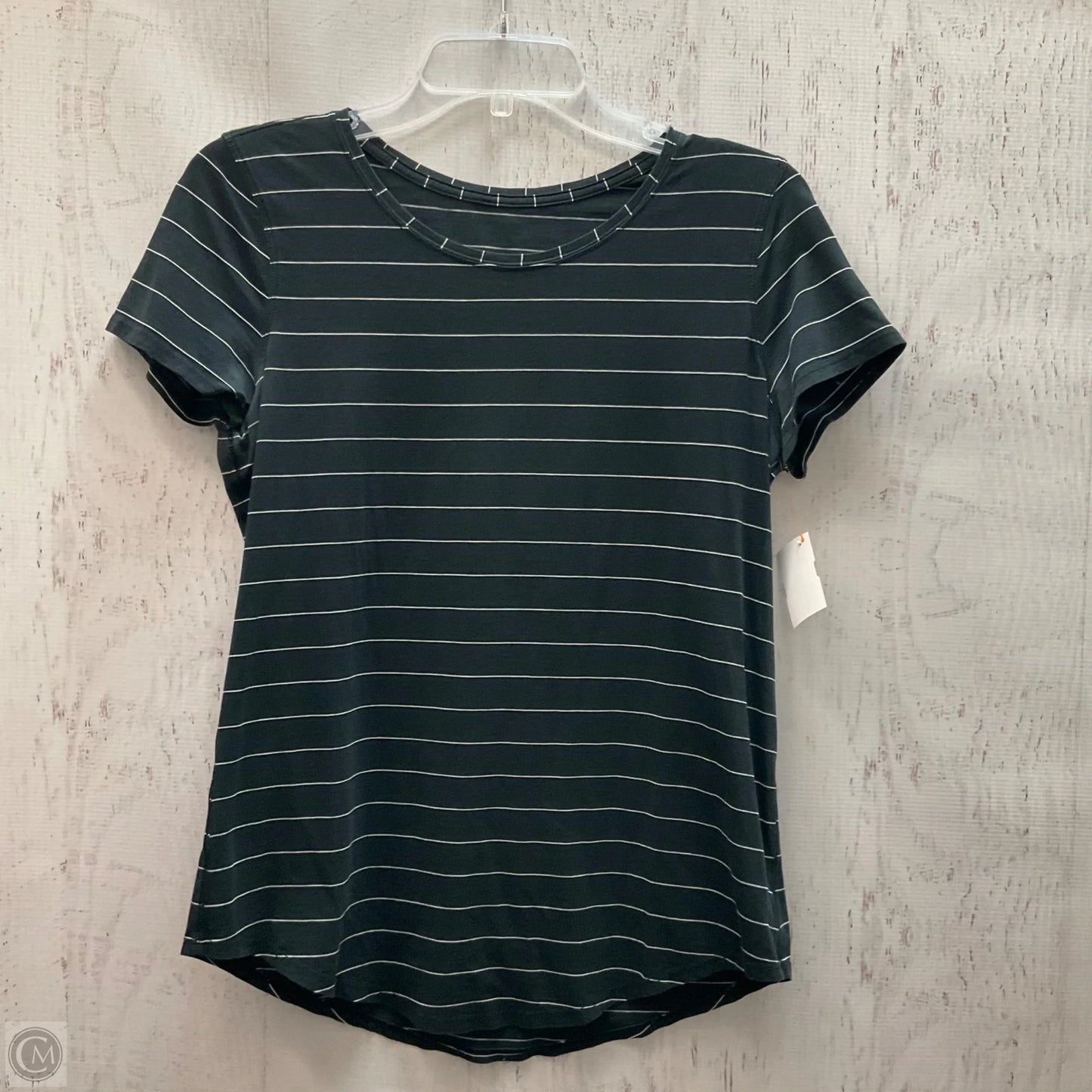 Athletic Top Short Sleeve By Lululemon In Striped Pattern, Size: S