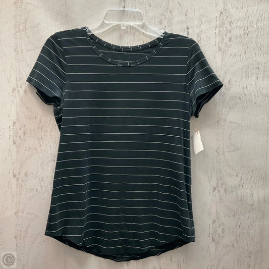 Athletic Top Short Sleeve By Lululemon In Striped Pattern, Size: S