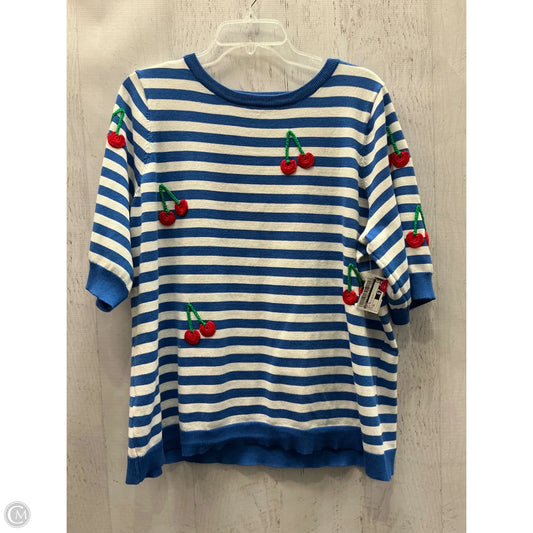 Top Short Sleeve By Cato In Blue Red & White, Size: 2x