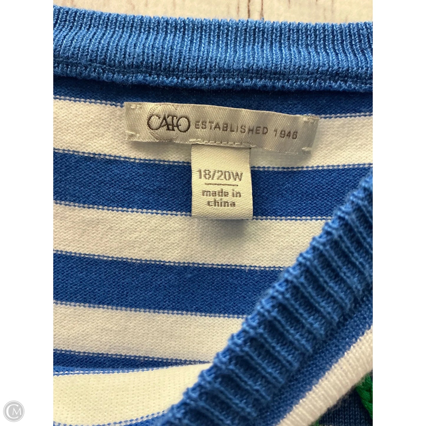Top Short Sleeve By Cato In Blue Red & White, Size: 2x