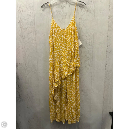 Jumpsuit By Maeve In White & Yellow, Size: 8p