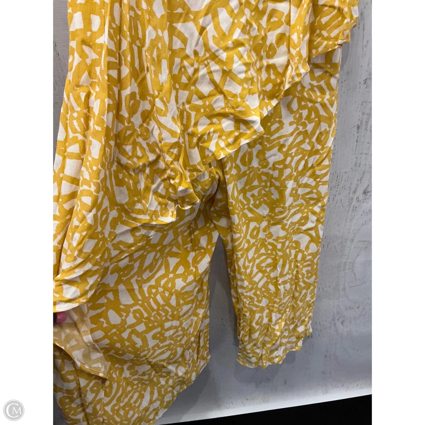 Jumpsuit By Maeve In White & Yellow, Size: 8p
