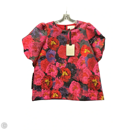 Top Short Sleeve By Pomander Place In Floral Print, Size: L