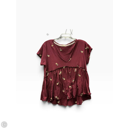 Top Short Sleeve By Altard State In Maroon, Size: S